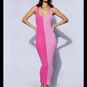 Meshki Jodie Two Tone V Neck Midi Dress - NWT